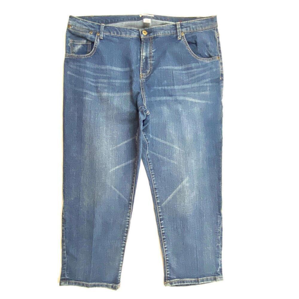 db Cropped Women's size 20‎ Dark Wash Blue Denim Jeans